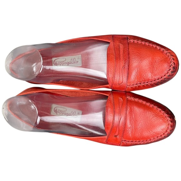 Vintage Pappagallo Penny Loafer Womens 10M Red/Orange  Leather  Casual Preppy - Picture 5 of 16